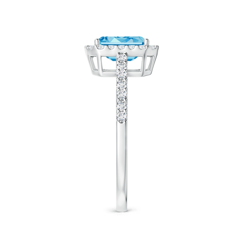 5x3mm Labgrown Emerald-Cut Lab-Grown Fancy Intense Blue Diamond Halo Ring in P950 Platinum side 299