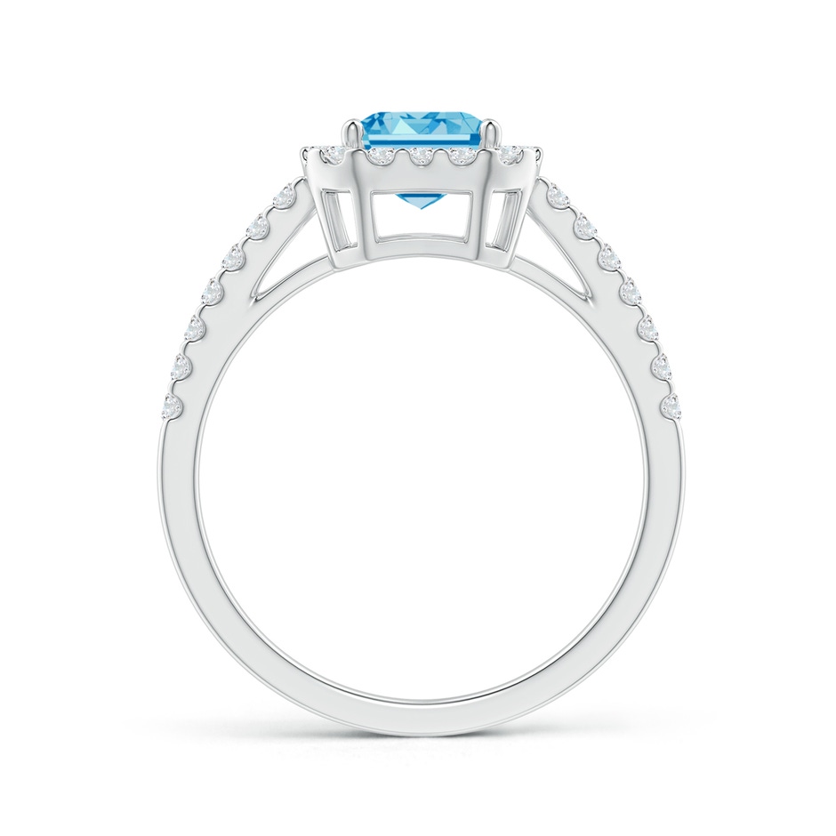 6x4mm Labgrown Emerald-Cut Lab-Grown Fancy Intense Blue Diamond Halo Ring in White Gold side 199