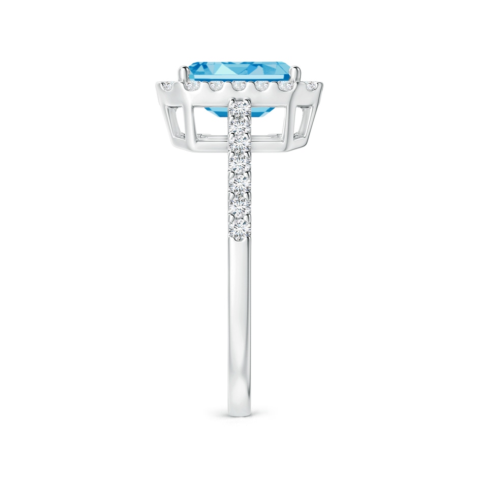 6x4mm Labgrown Emerald-Cut Lab-Grown Fancy Intense Blue Diamond Halo Ring in White Gold side 299