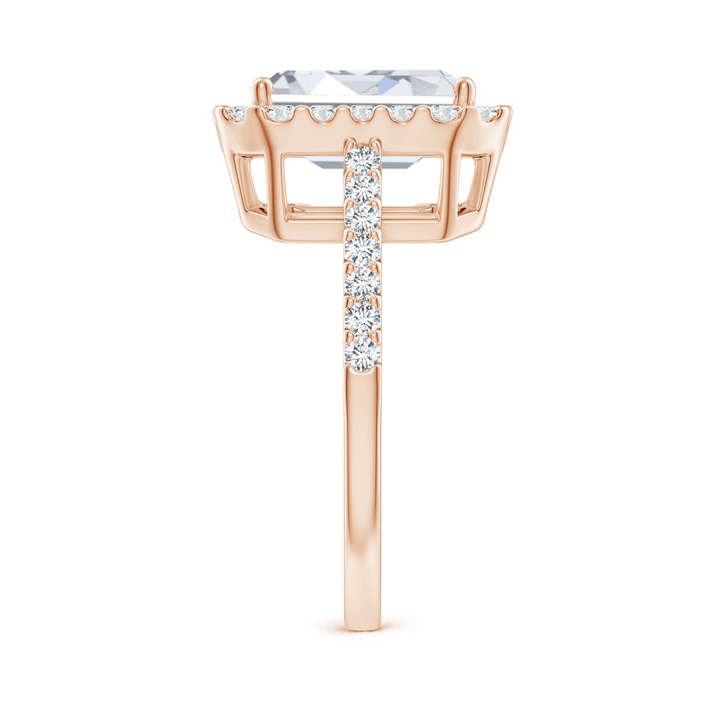 10x7.5mm FGVS Lab-Grown Emerald-Cut Diamond Halo Ring in Rose Gold Side 299