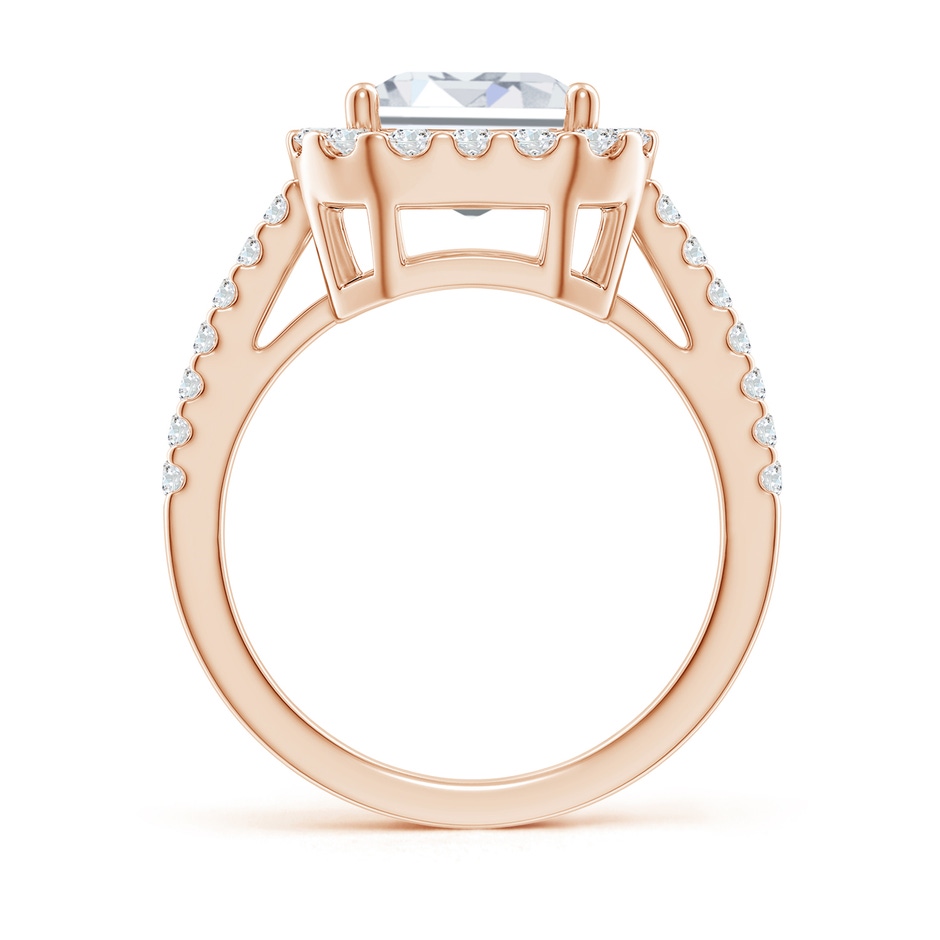 10x8.5mm FGVS Lab-Grown Emerald-Cut Diamond Halo Ring in Rose Gold side 199
