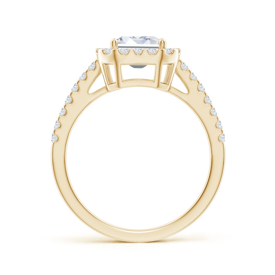 7x5mm FGVS Lab-Grown Emerald-Cut Diamond Halo Ring in Yellow Gold side 199