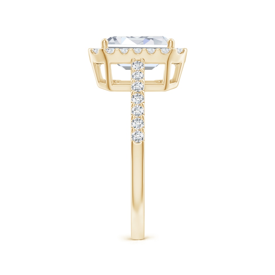 7x5mm FGVS Lab-Grown Emerald-Cut Diamond Halo Ring in Yellow Gold side 299