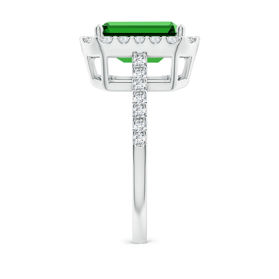 10x8mm Labgrown Lab-Grown Emerald-Cut Emerald Halo Ring in White Gold side 299