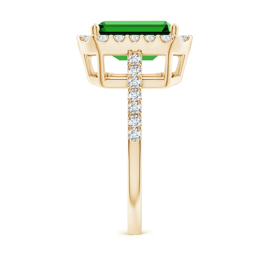 10x8mm Labgrown Lab-Grown Emerald-Cut Emerald Halo Ring in Yellow Gold side 299