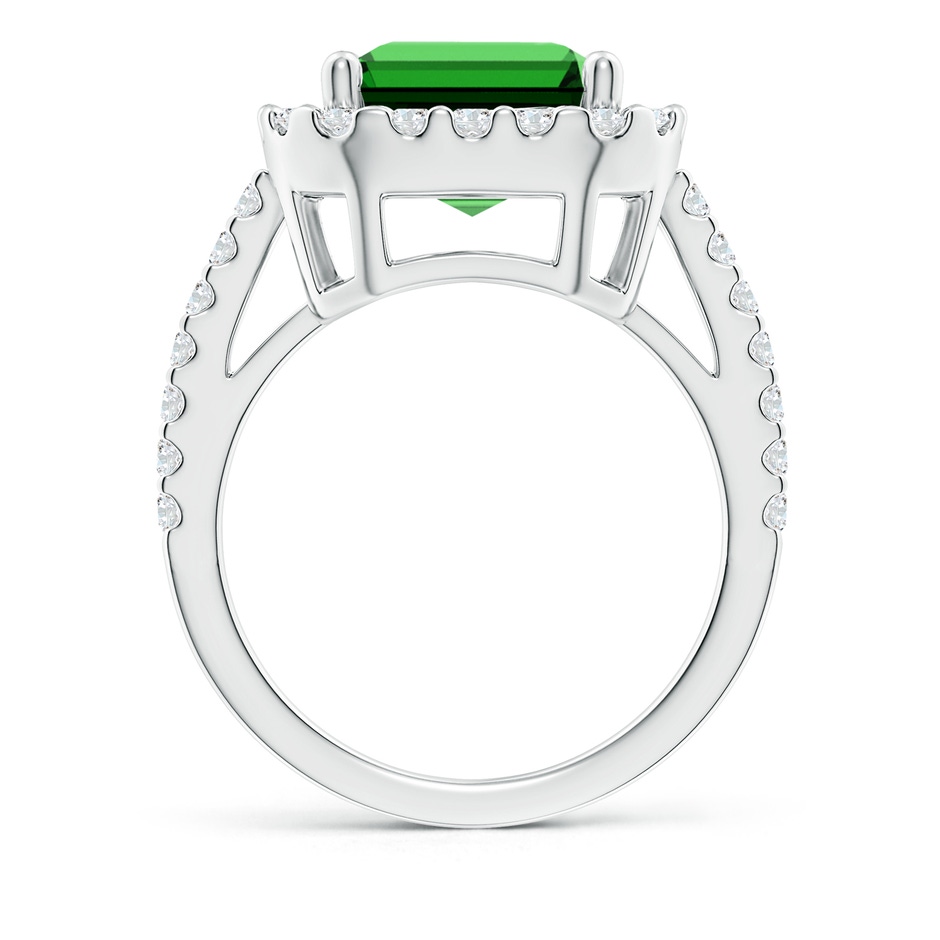 12x10mm Labgrown Lab-Grown Emerald-Cut Emerald Halo Ring in P950 Platinum side 199