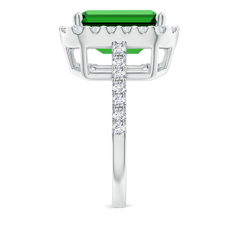 12x10mm Labgrown Lab-Grown Emerald-Cut Emerald Halo Ring in White Gold side 299