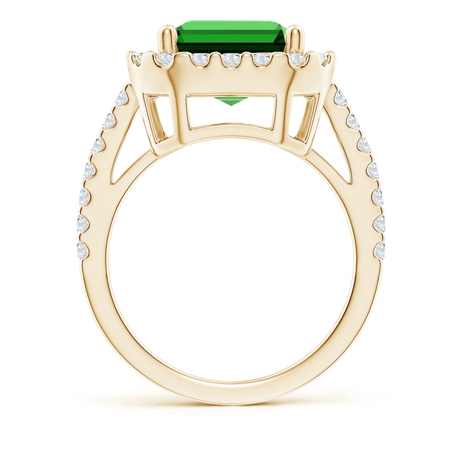 12x10mm Labgrown Lab-Grown Emerald-Cut Emerald Halo Ring in Yellow Gold side 199