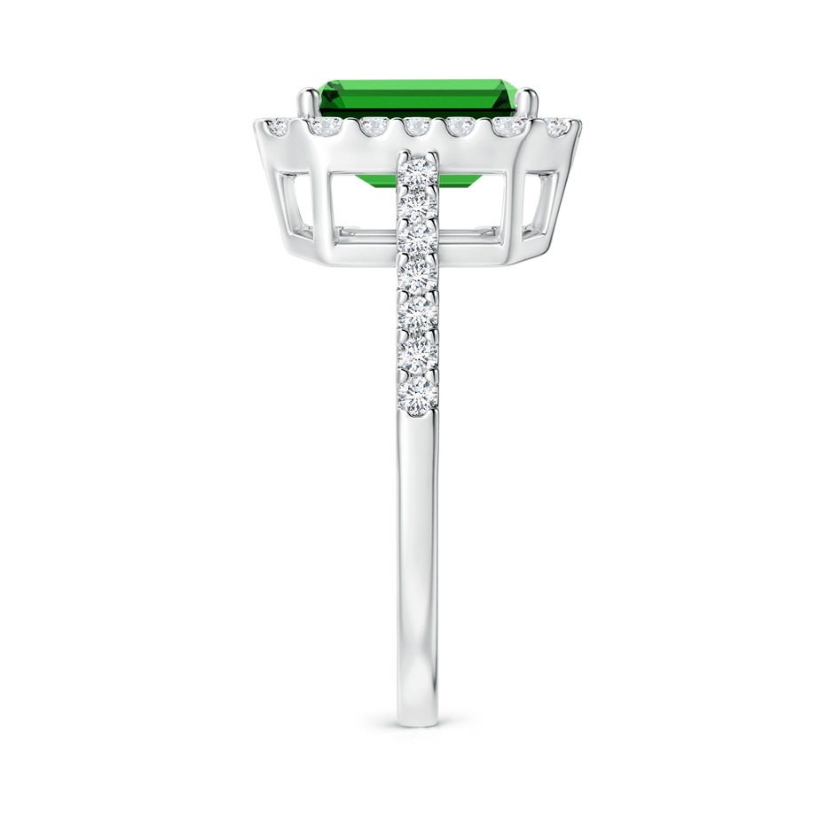 9x7mm Labgrown Lab-Grown Emerald-Cut Emerald Halo Ring in P950 Platinum side 299
