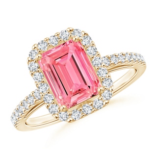 Emerald Cut Fancy Intense, VS Lab Grown Pink Diamond