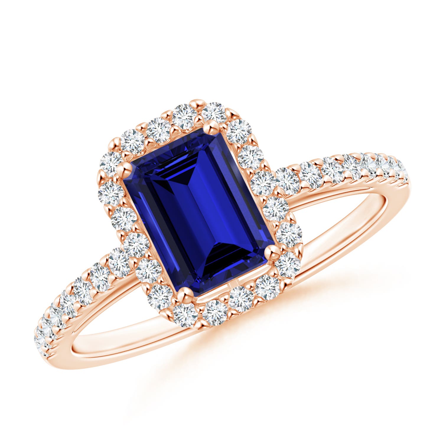 Premium - Lab-Grown Blue Sapphire / 1.38 CT / 14 KT Rose Gold