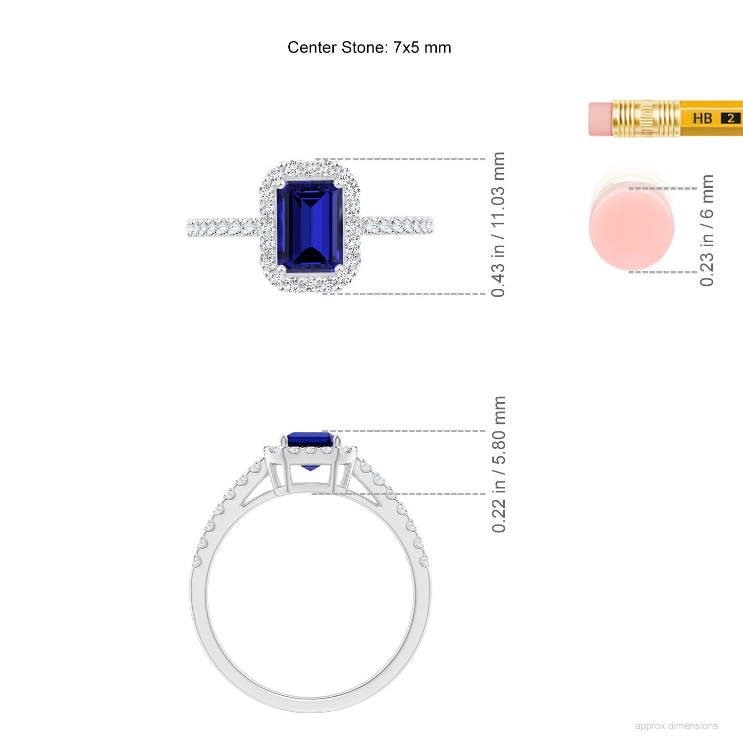 Premium - Lab-Grown Blue Sapphire / 1.38 CT / 14 KT White Gold