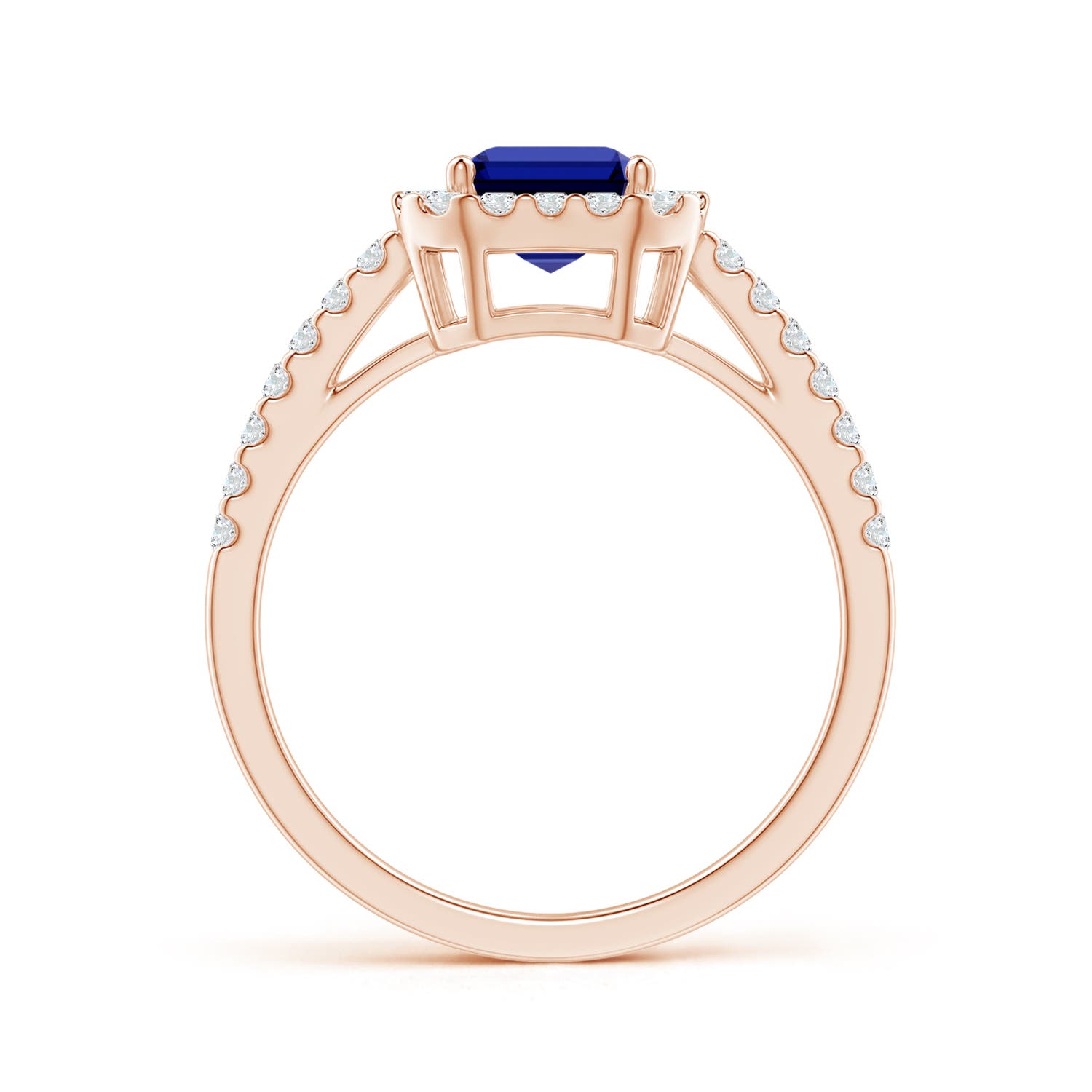 Premium - Lab-Grown Blue Sapphire / 2.06 CT / 14 KT Rose Gold