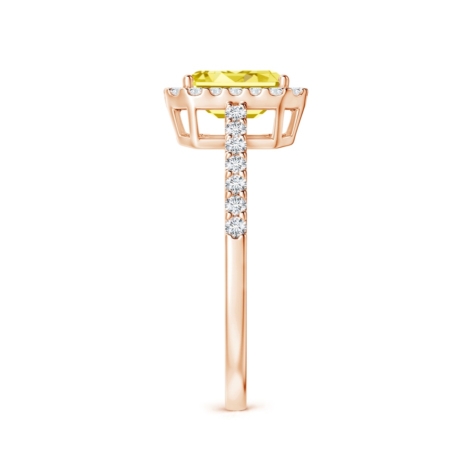 5x3mm Labgrown Emerald-Cut Lab-Grown Fancy Intense Yellow Diamond Halo Ring in Rose Gold side 299