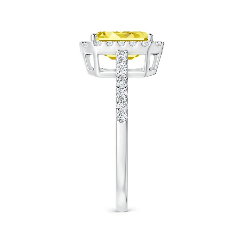 6x4mm Labgrown Emerald-Cut Lab-Grown Fancy Intense Yellow Diamond Halo Ring in P950 Platinum side 299