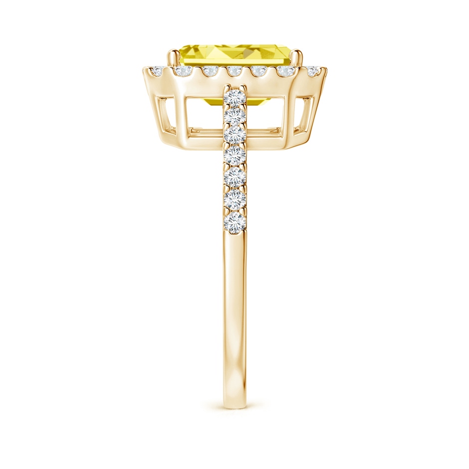 7x5mm Labgrown Emerald-Cut Lab-Grown Fancy Intense Yellow Diamond Halo Ring in Yellow Gold side 299