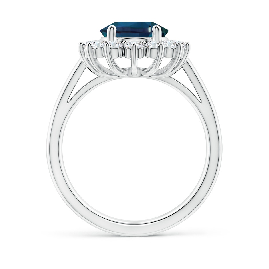 10x8mm Labgrown Princess Diana Inspired Lab-Grown Alexandrite Ring with Diamond Halo in White Gold side 199