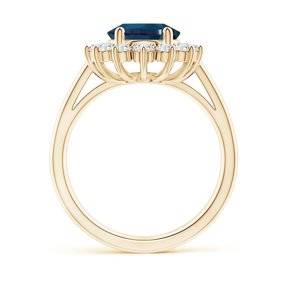 10x8mm Labgrown Princess Diana Inspired Lab-Grown Alexandrite Ring with Diamond Halo in Yellow Gold side 199