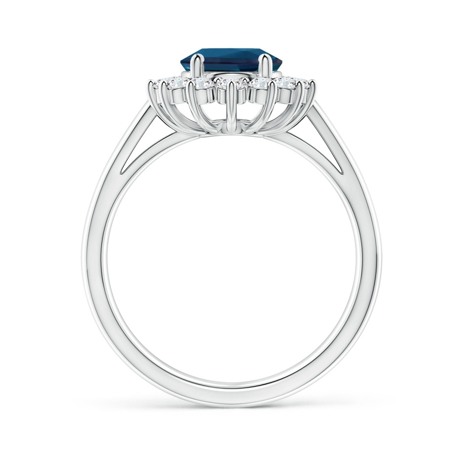 9x7mm Labgrown Princess Diana Inspired Lab-Grown Alexandrite Ring with Diamond Halo in White Gold side 199