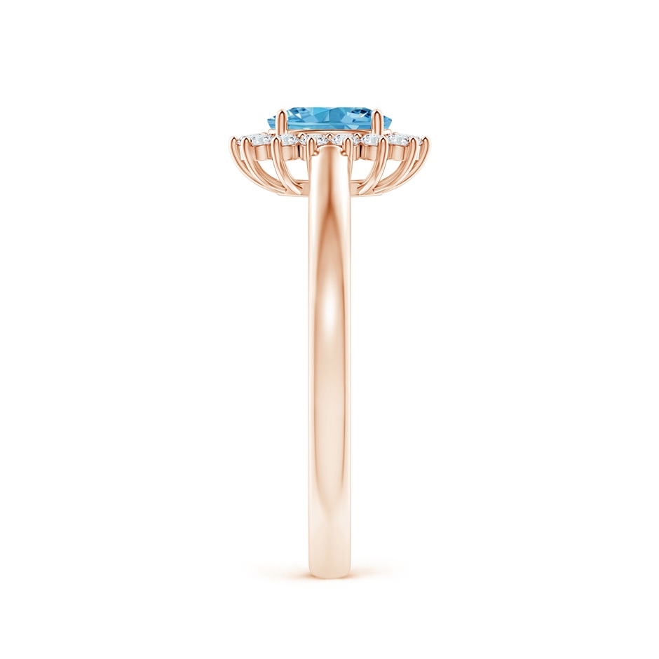 6x4mm Labgrown Princess Diana Inspired Lab-Grown Fancy Intense Blue Diamond Ring with Halo in Rose Gold side 299