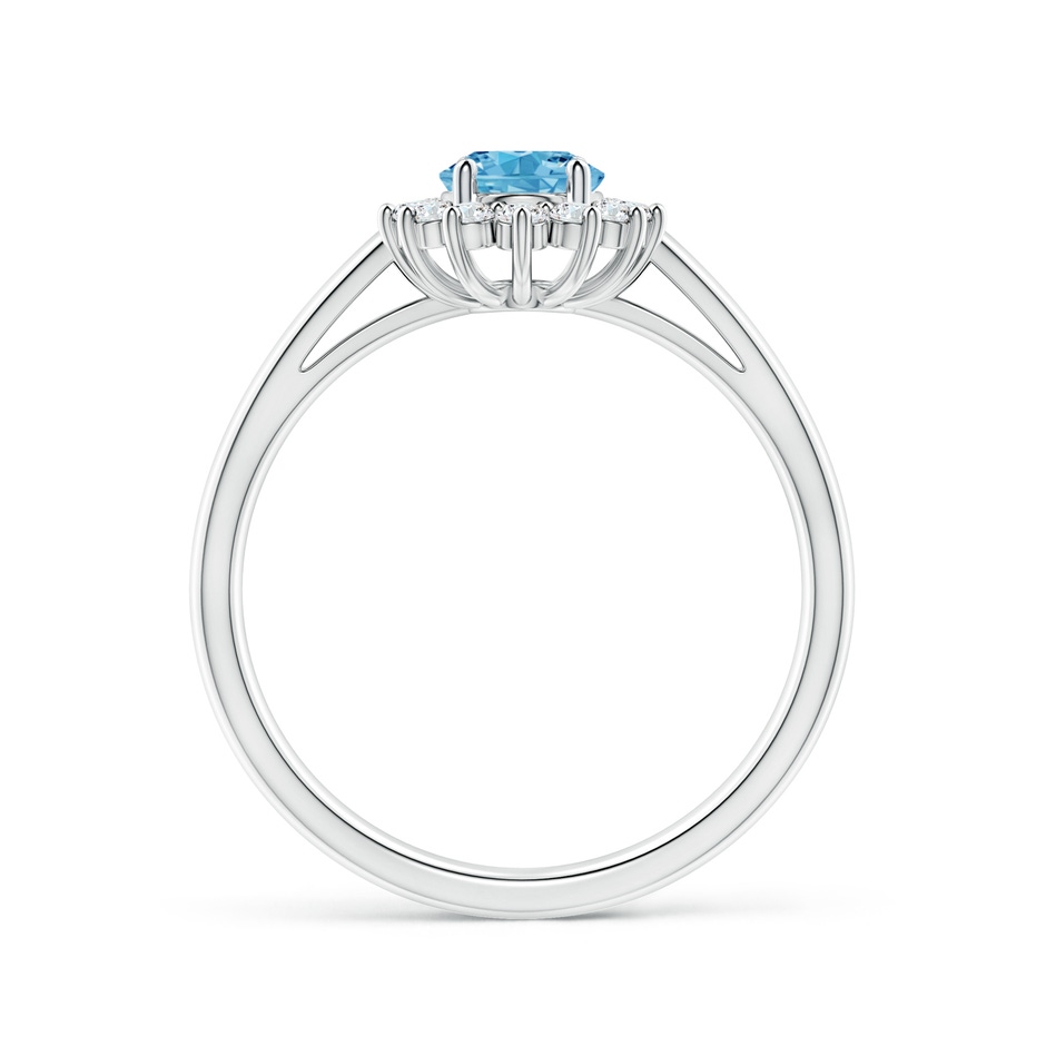 7x5mm Labgrown Princess Diana Inspired Lab-Grown Fancy Intense Blue Diamond Ring with Halo in White Gold side 199