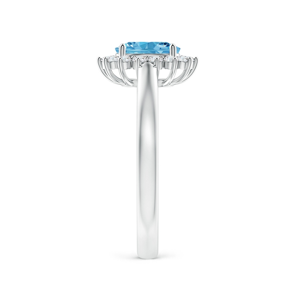 7x5mm Labgrown Princess Diana Inspired Lab-Grown Fancy Intense Blue Diamond Ring with Halo in White Gold side 299