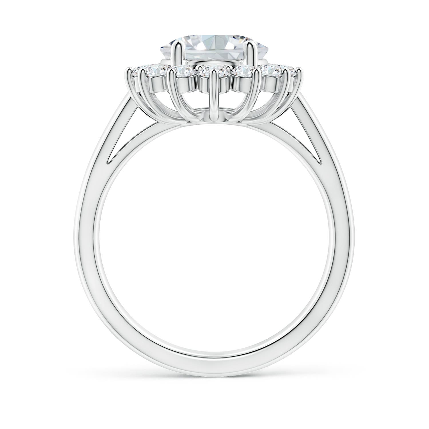 10x8mm FGVS Lab-Grown Diamond Curved Floral Ring in P950 Platinum