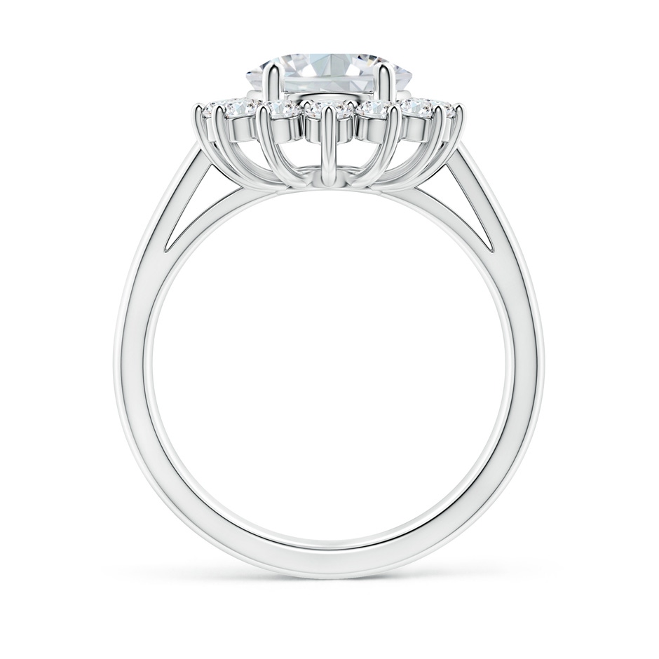 10x8mm FGVS Lab-Grown Diamond Curved Floral Ring in P950 Platinum side 199