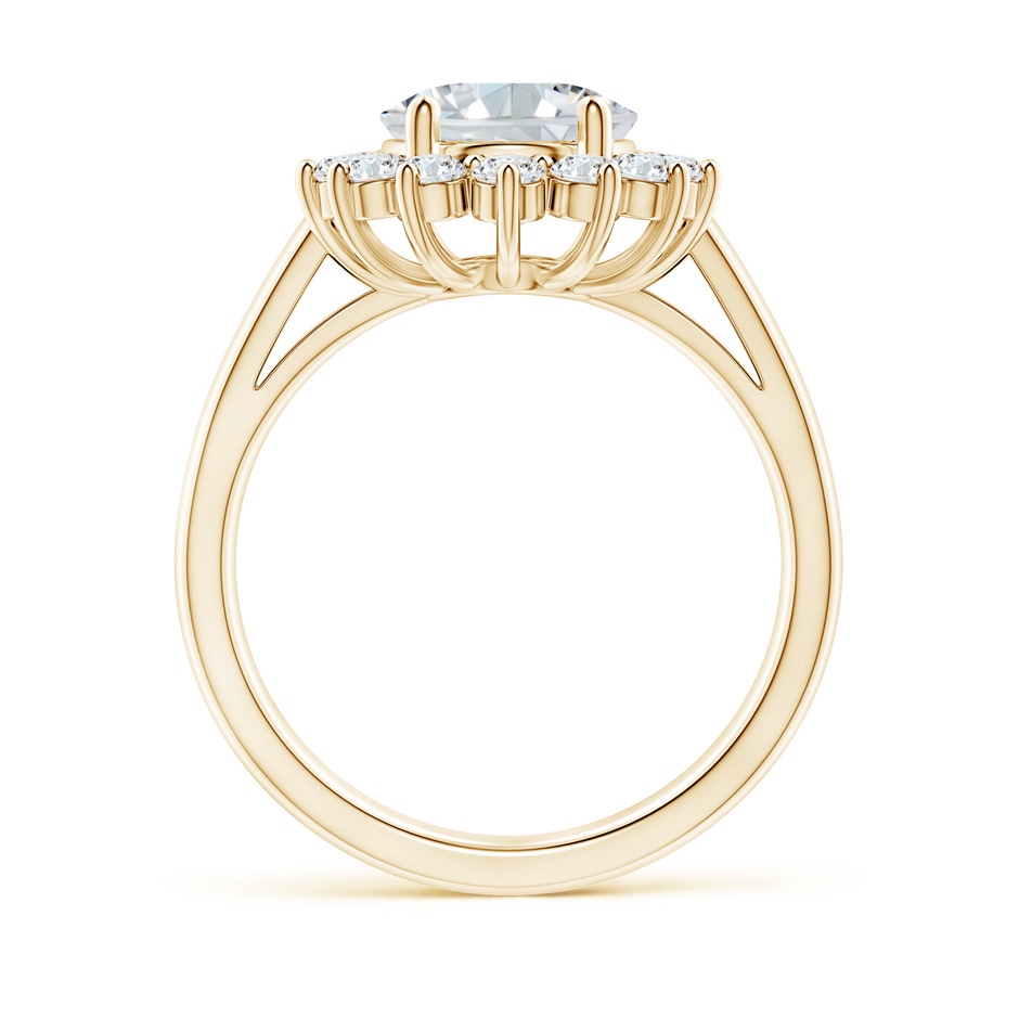 10x8mm FGVS Lab-Grown Diamond Curved Floral Ring in Yellow Gold side 199