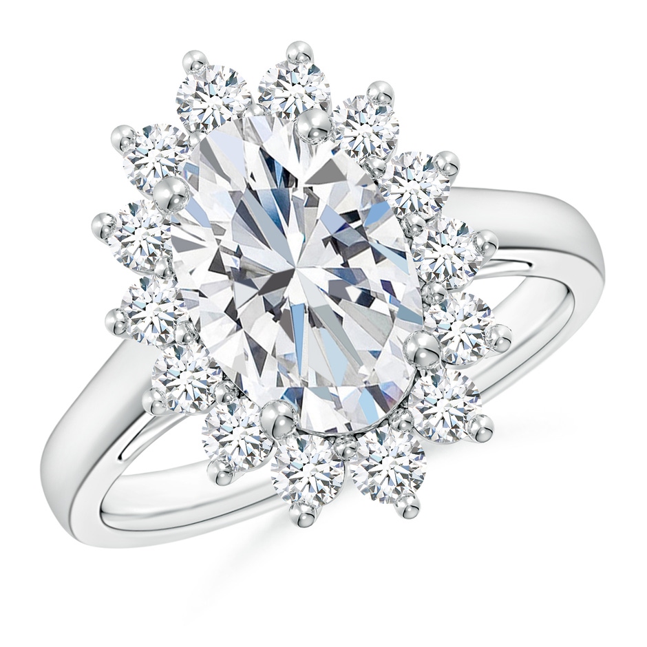 12x8mm FGVS Lab-Grown Diamond Curved Floral Ring in P950 Platinum 