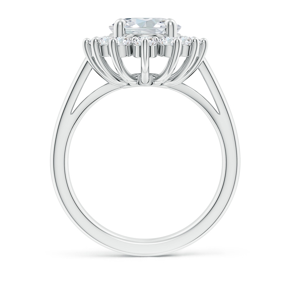 12x8mm FGVS Lab-Grown Diamond Curved Floral Ring in P950 Platinum side 199