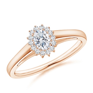 5x3mm FGVS Lab-Grown Diamond Curved Floral Ring in 9K Rose Gold