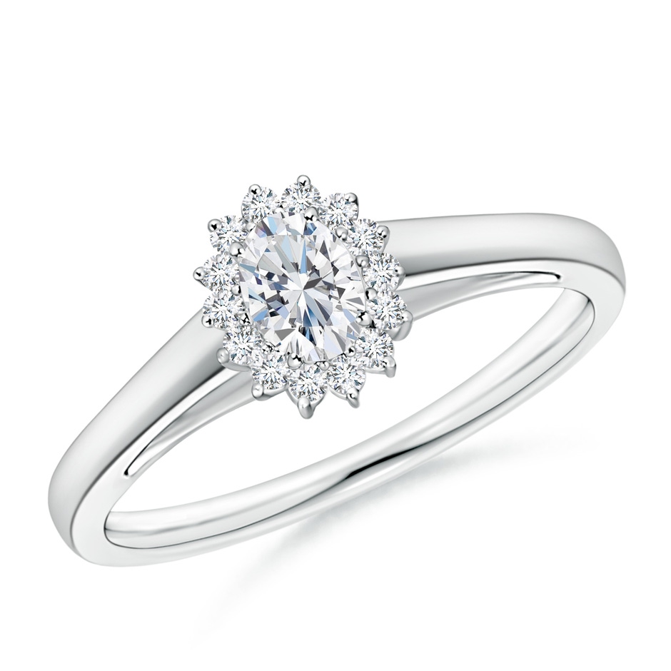 5x3mm FGVS Lab-Grown Diamond Curved Floral Ring in White Gold 