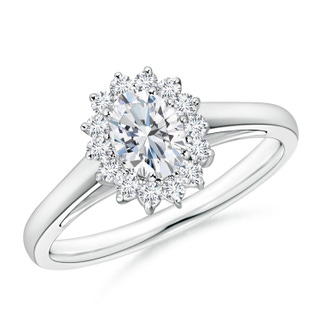 6x4mm FGVS Lab-Grown Diamond Curved Floral Ring in P950 Platinum