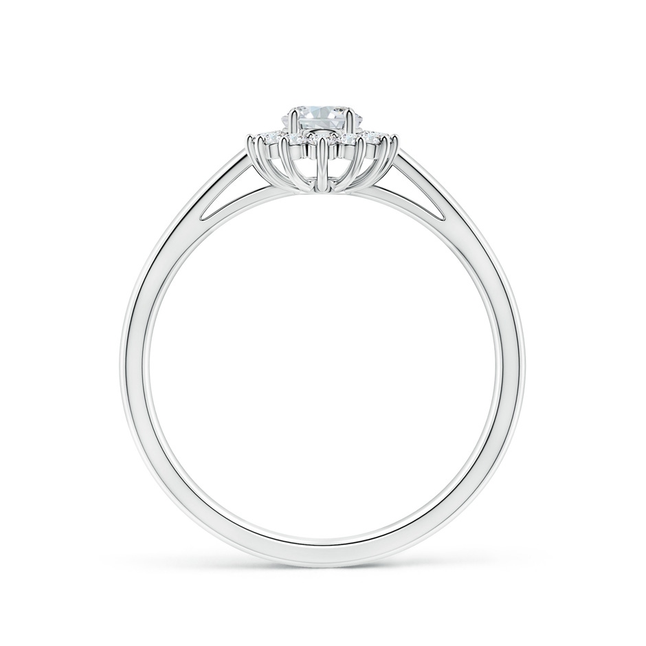 6x4mm FGVS Lab-Grown Diamond Curved Floral Ring in P950 Platinum side 199