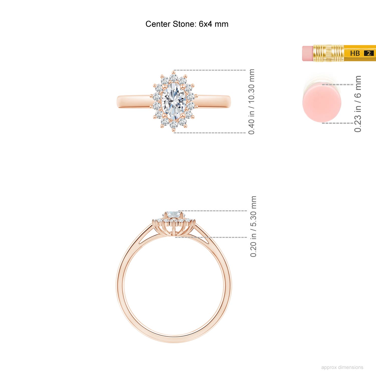 F-G, VS / 0.6 CT / 14 KT Rose Gold