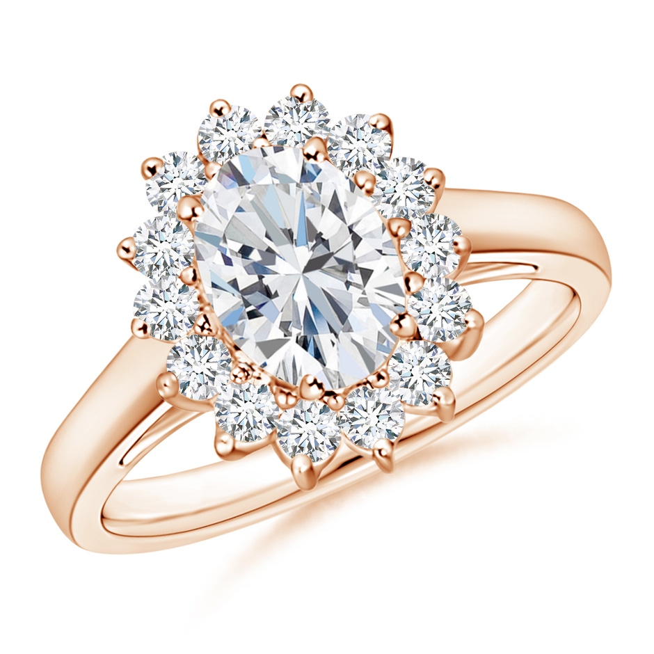 8x6mm FGVS Lab-Grown Diamond Curved Floral Ring in Rose Gold 