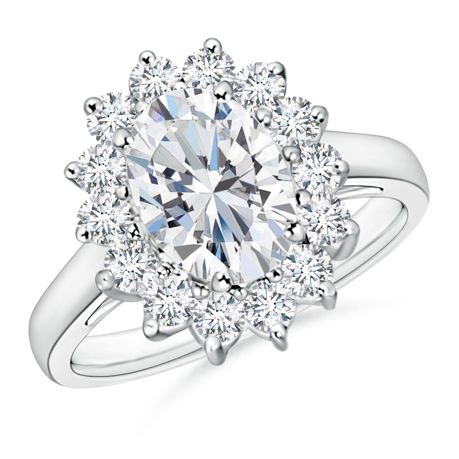 9x7mm FGVS Lab-Grown Diamond Curved Floral Ring in P950 Platinum 