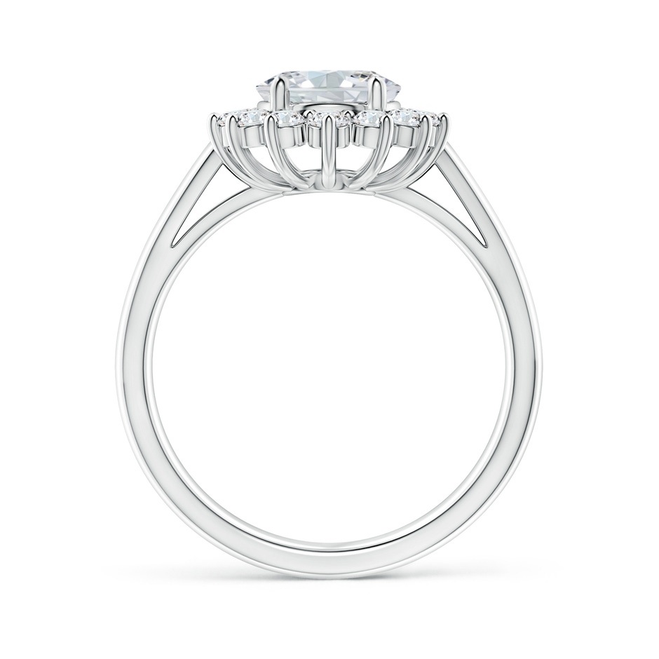 9x7mm FGVS Lab-Grown Diamond Curved Floral Ring in P950 Platinum side 199