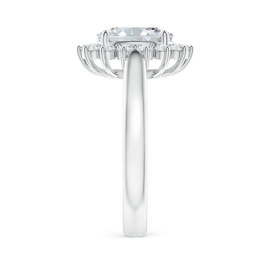9x7mm FGVS Lab-Grown Diamond Curved Floral Ring in P950 Platinum side 299