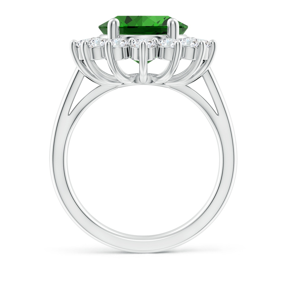 12x10mm Labgrown Lab-Grown Princess Diana Inspired Emerald Ring with Diamond Halo in P950 Platinum side 199