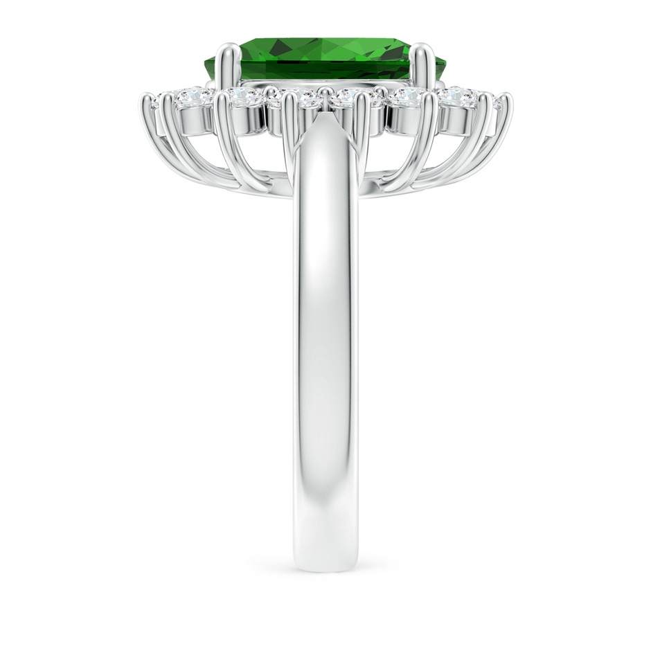 12x10mm Labgrown Lab-Grown Princess Diana Inspired Emerald Ring with Diamond Halo in P950 Platinum side 299