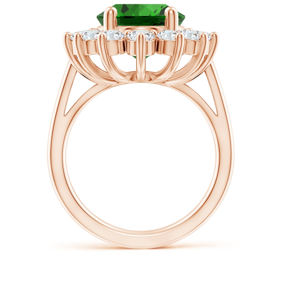 14x10mm Labgrown Lab-Grown Princess Diana Inspired Emerald Ring with Diamond Halo in Rose Gold side 199