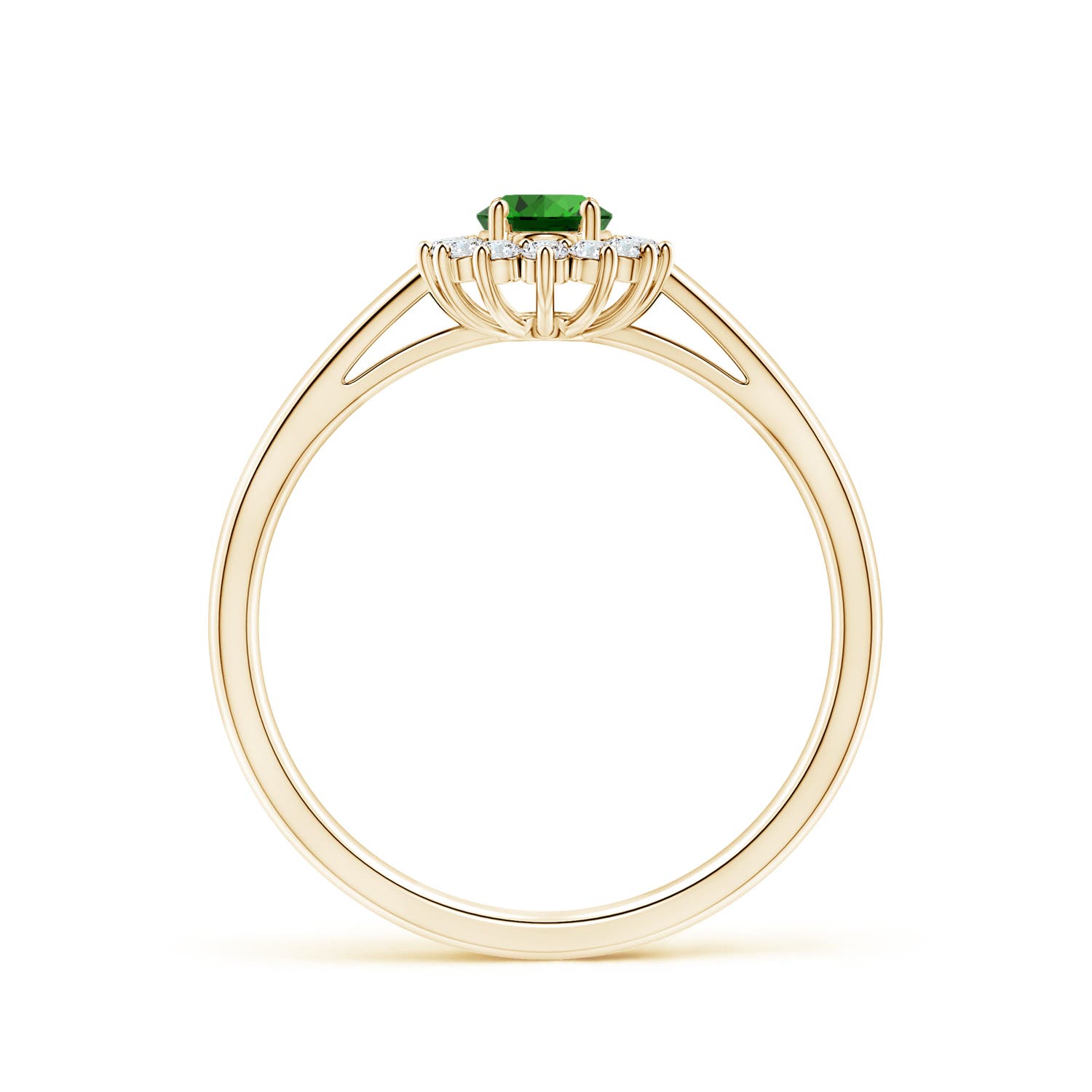 Premium - Lab-Grown Emerald / 0.31 CT / 14 KT Yellow Gold