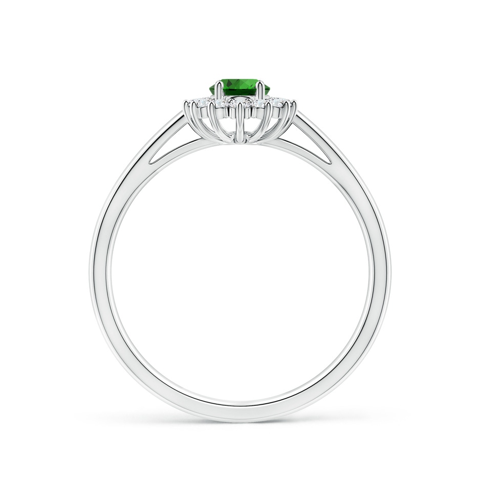 6x4mm Labgrown Lab-Grown Princess Diana Inspired Emerald Ring with Diamond Halo in P950 Platinum side 199
