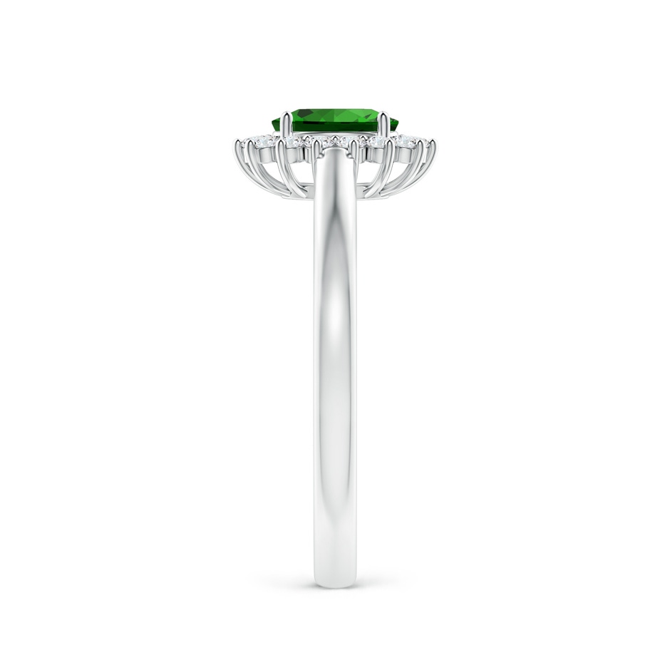 6x4mm Labgrown Lab-Grown Princess Diana Inspired Emerald Ring with Diamond Halo in P950 Platinum side 299