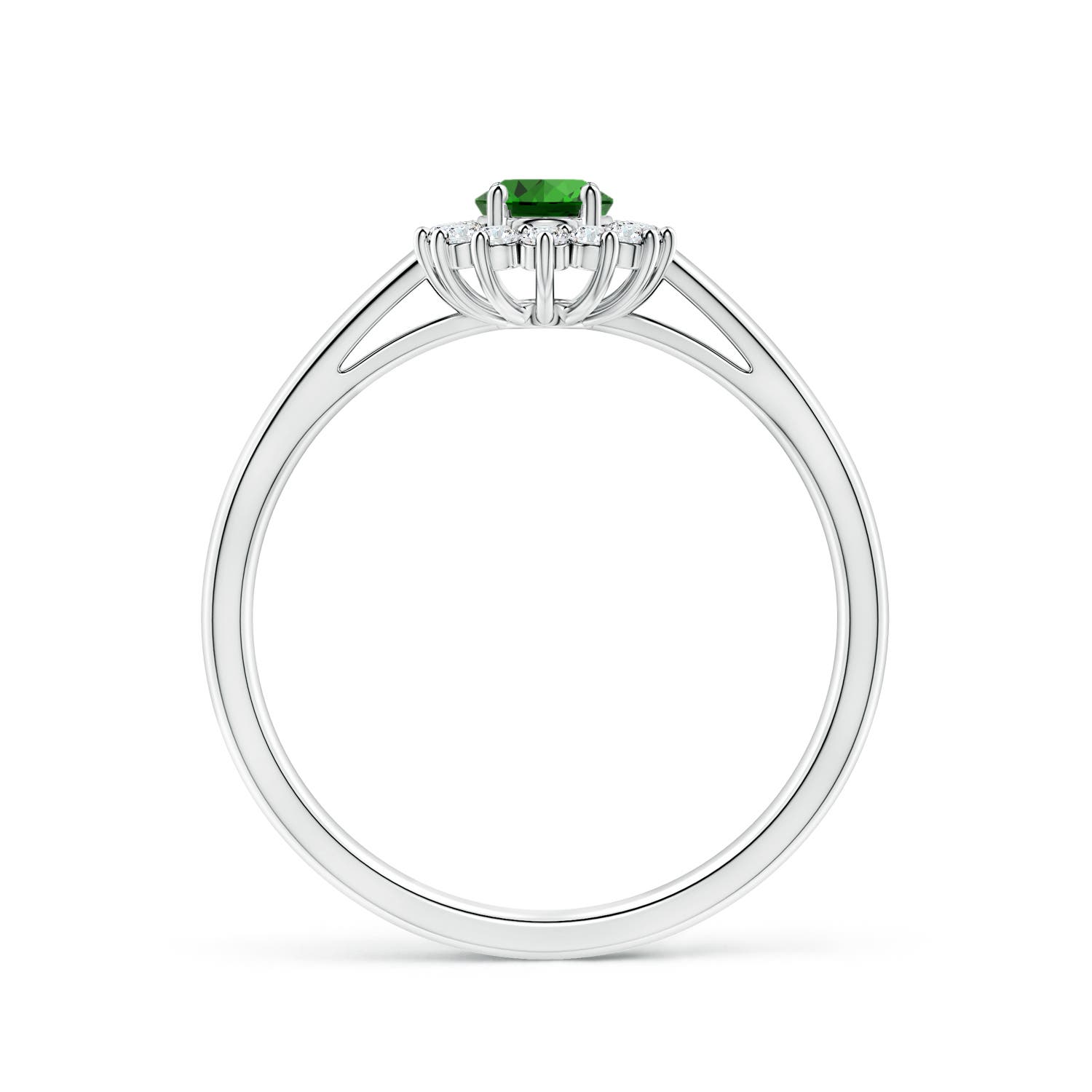 Premium - Lab-Grown Emerald / 0.6 CT / 14 KT White Gold