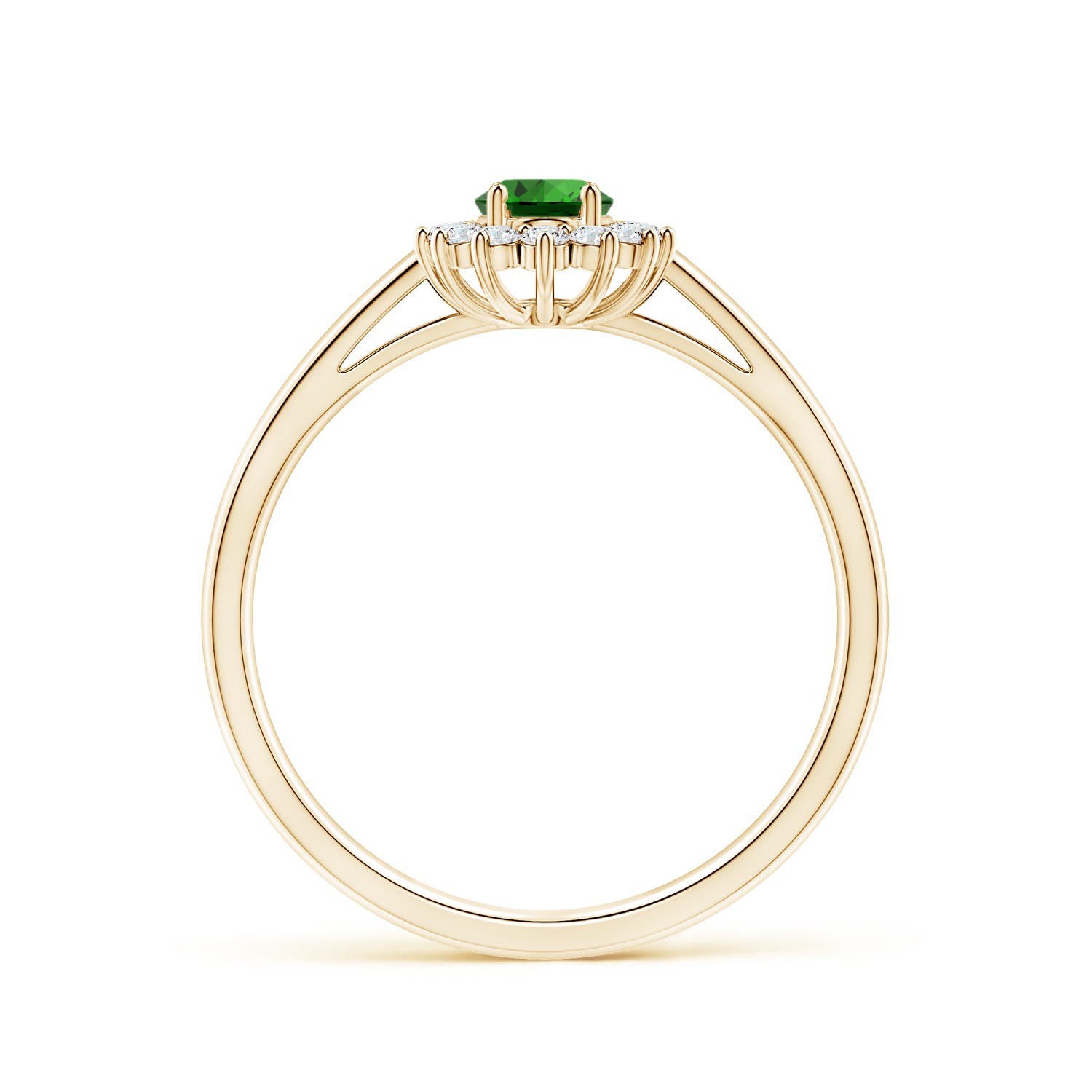 Premium - Lab-Grown Emerald / 0.6 CT / 14 KT Yellow Gold