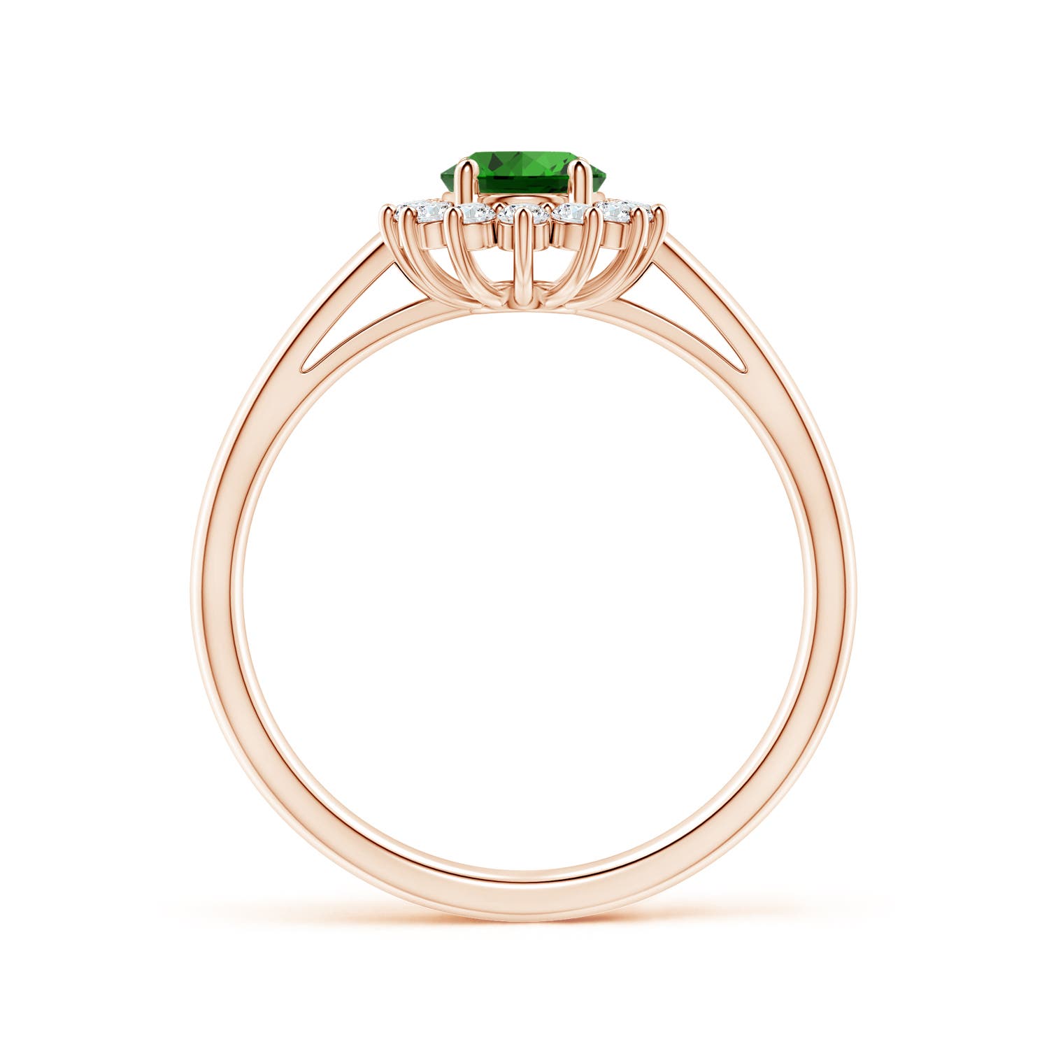 Premium - Lab-Grown Emerald / 0.91 CT / 14 KT Rose Gold