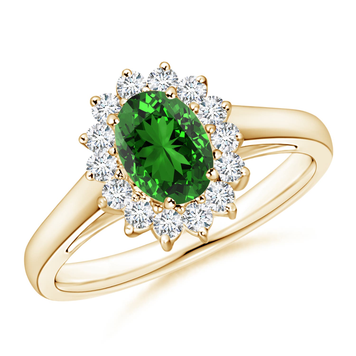 Premium - Lab-Grown Emerald / 0.91 CT / 14 KT Yellow Gold